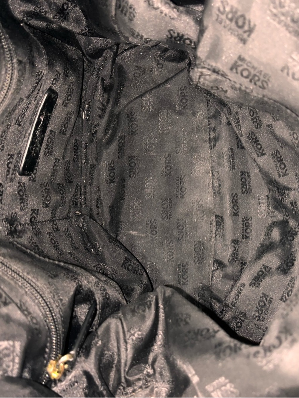 EUC Michael Kors Signature Monogrammed Brown Satchel Handbag. 12x10 - Picture 7 of 7